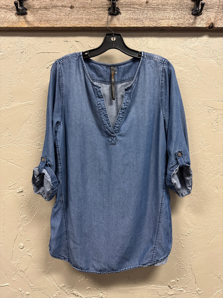 RENEE C CHAMBRAY TOP