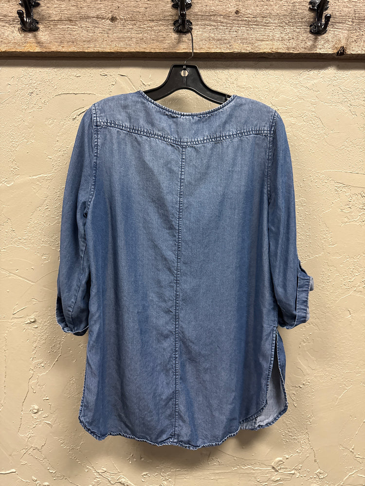 RENEE C CHAMBRAY TOP