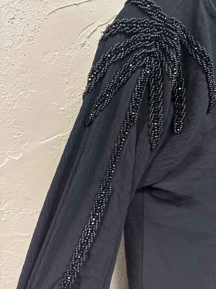 ALMOTAHJEBA BEADED ABAYA