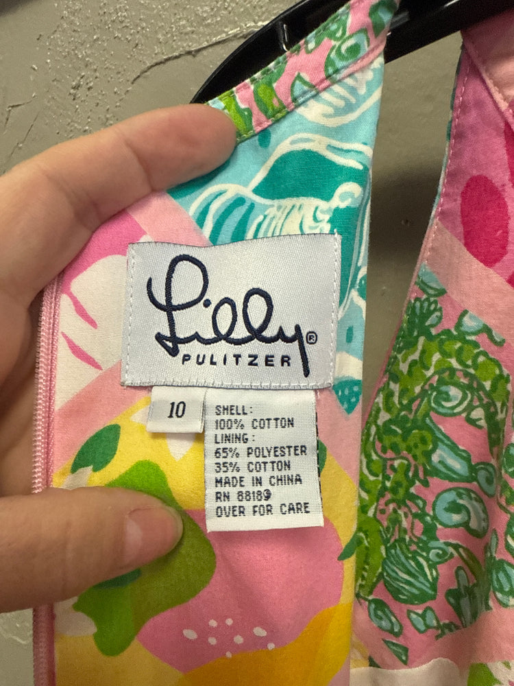 VTG LILLY PULITZER PATCH PRINT DRESS