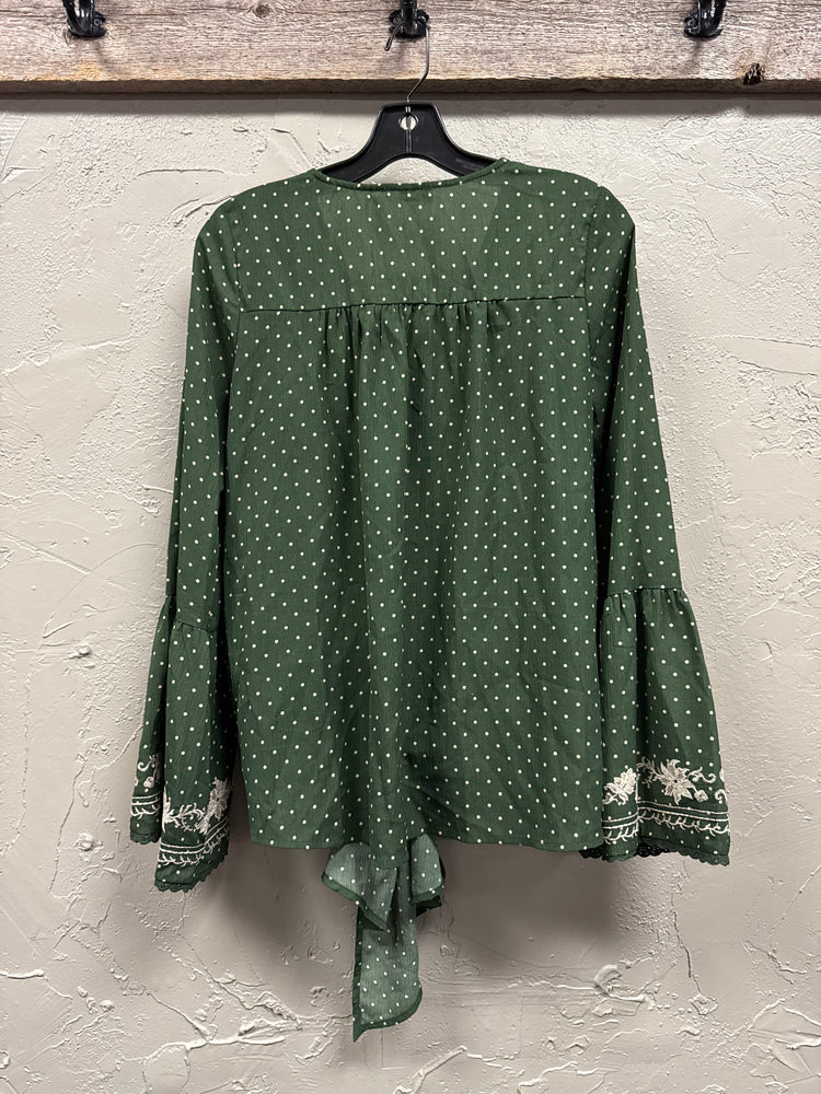 BLU PEPPER TIE FRONT BLOUSE