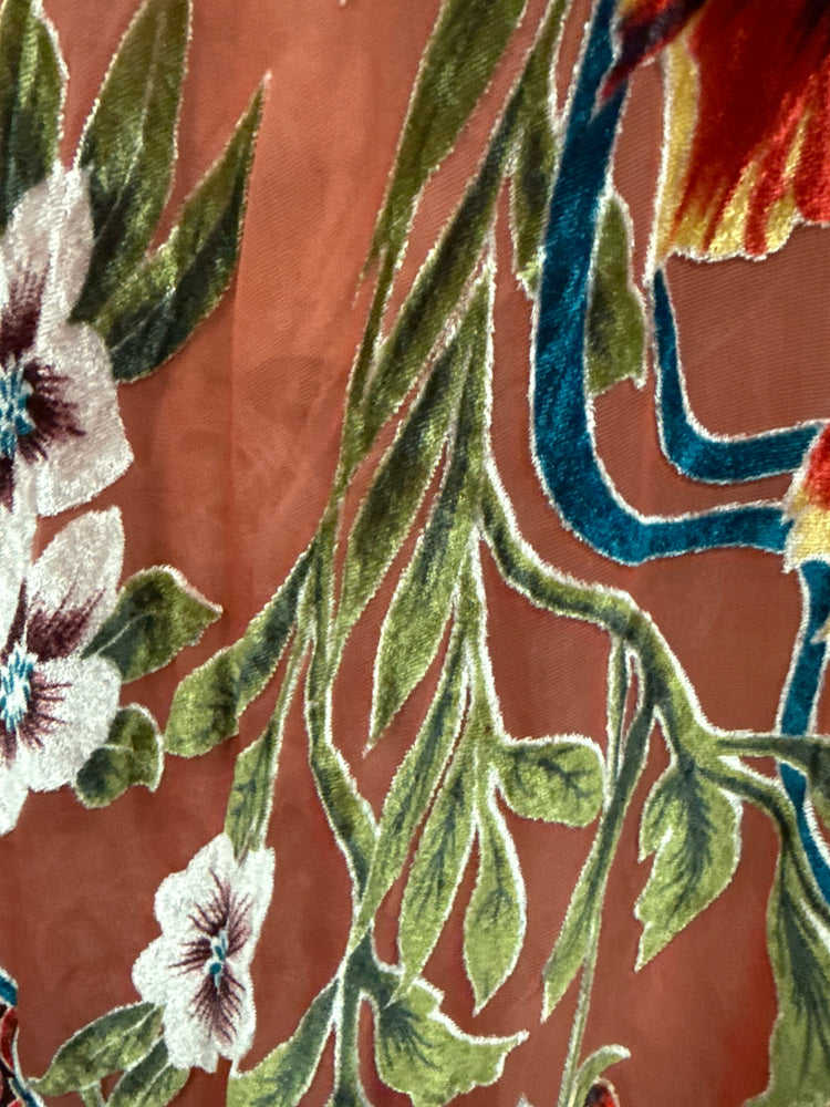 NWOT VELVET FLORAL KIMONO