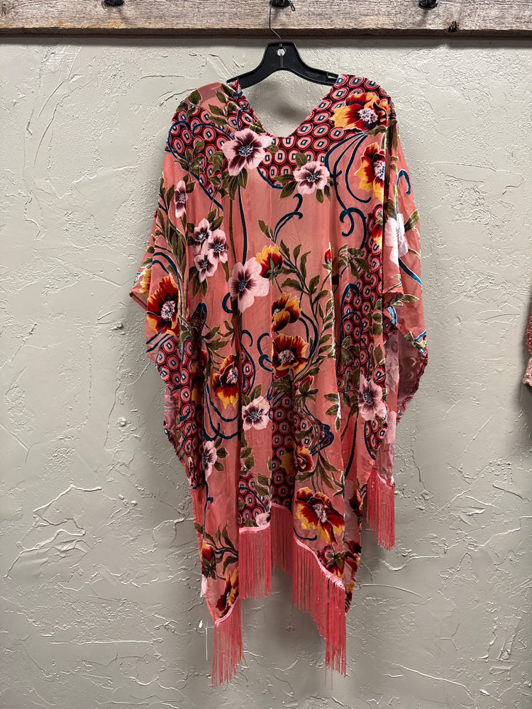 NWOT VELVET FLORAL KIMONO