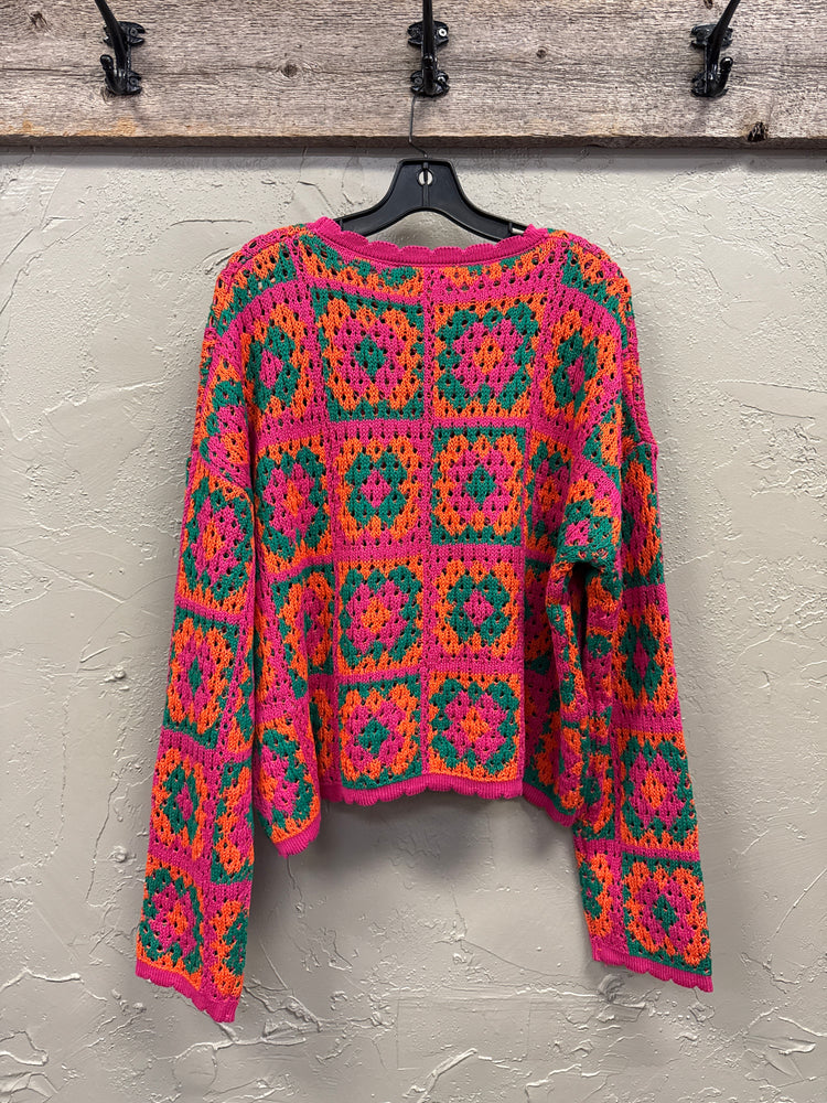 NWT DAVI&DANI CROCHETED SWEATER