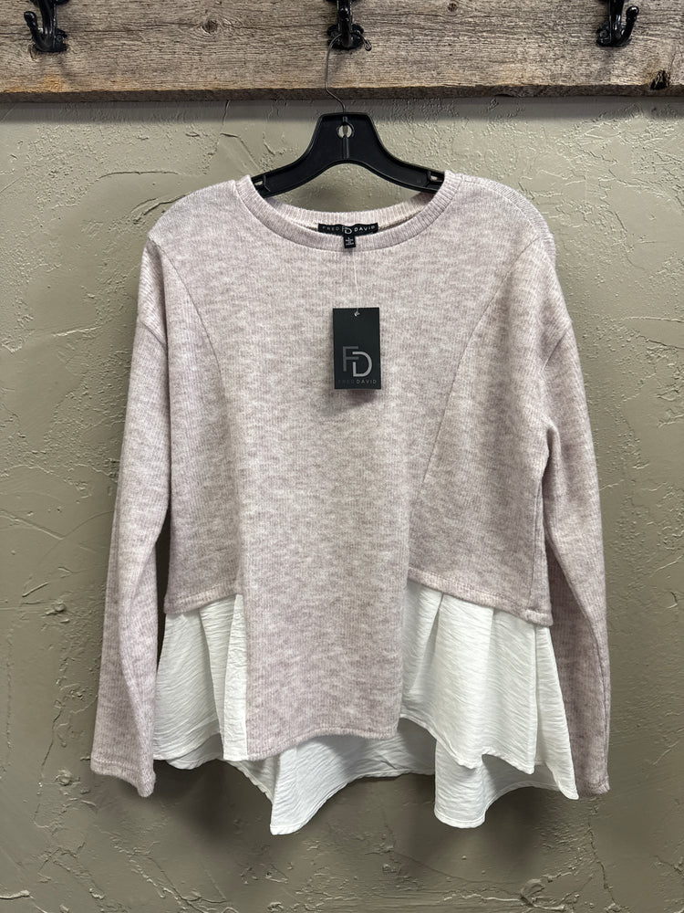 NWT FRED DAVID RUFFLED SWEATER