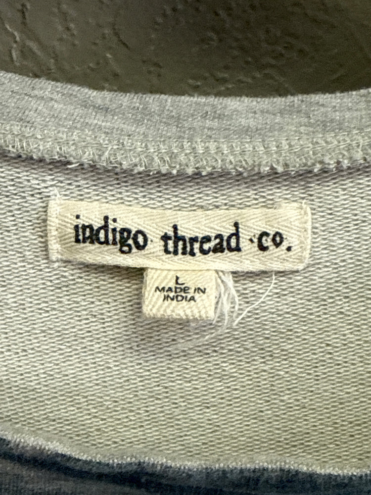 INDIGO THREAD HI-LO PULLOVER