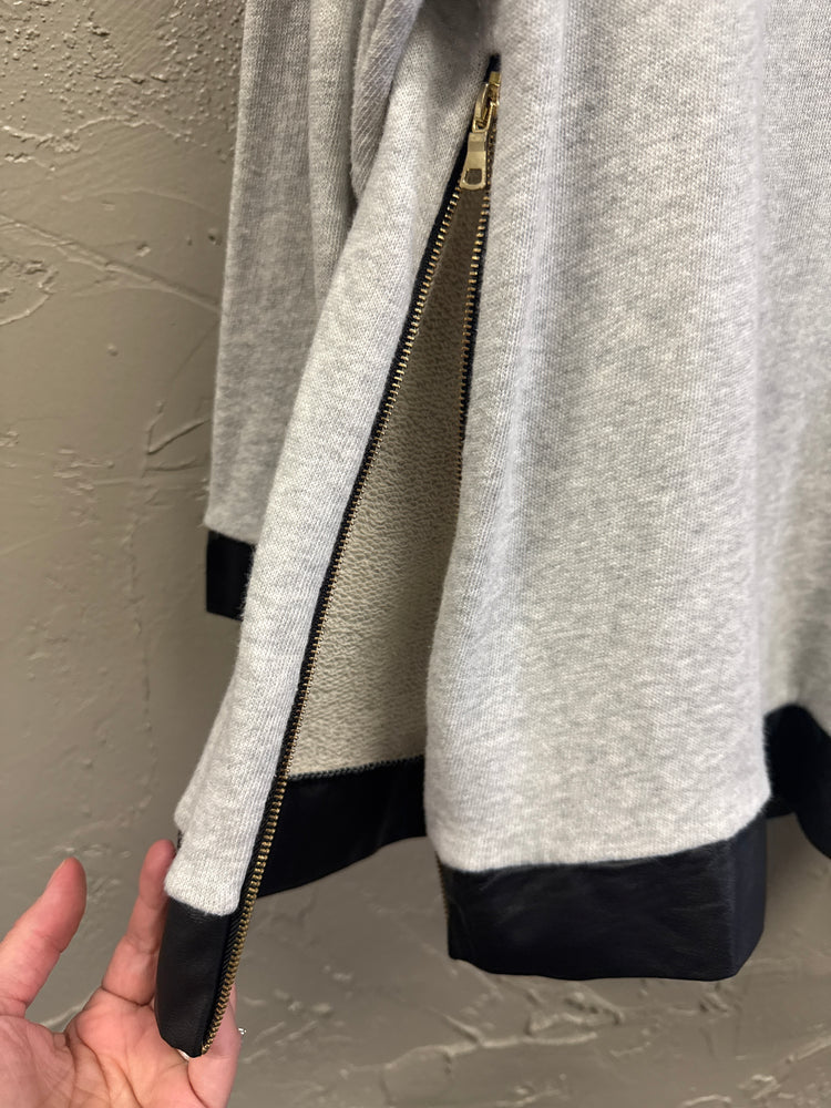 TOWNSEN LEATHER TRIM COTTON SWEATER (org$129)