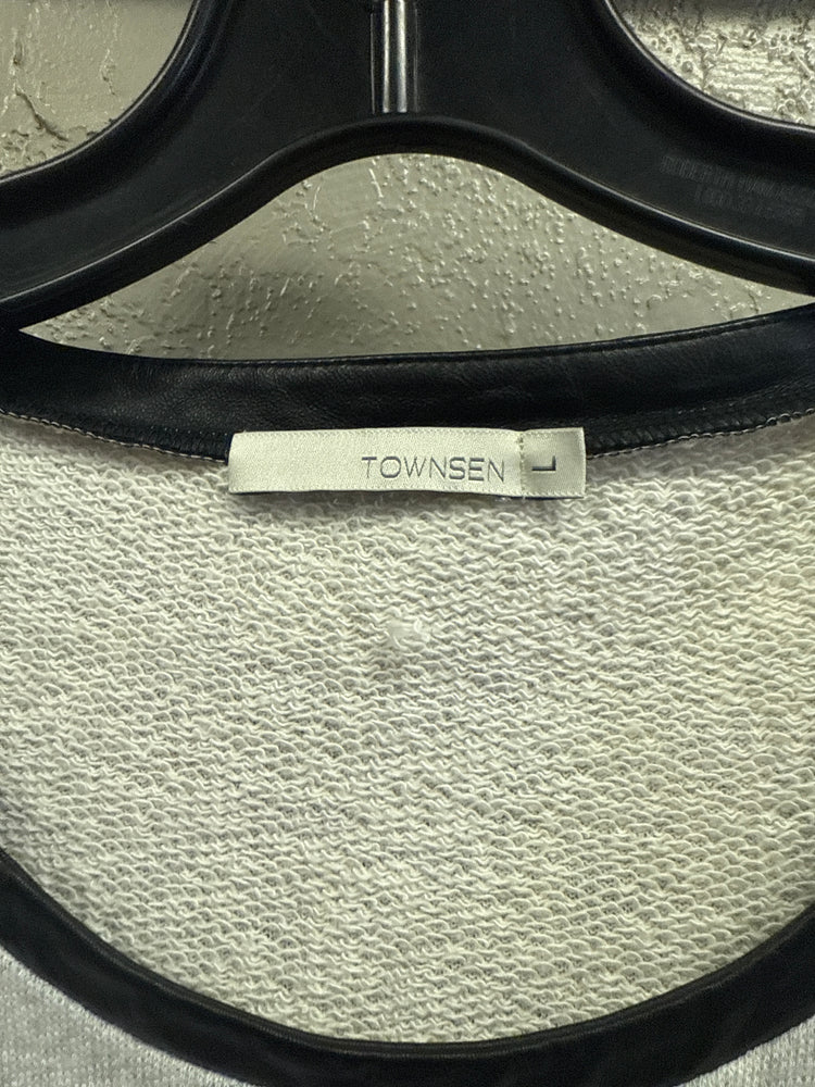 TOWNSEN LEATHER TRIM COTTON SWEATER (org$129)