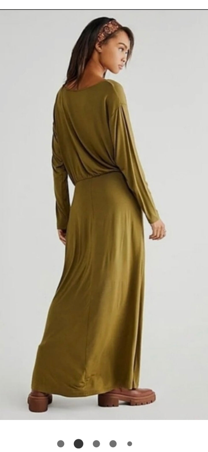 FREE PEOPLE LONG SLEEVE WRAP DRESS (org$168)