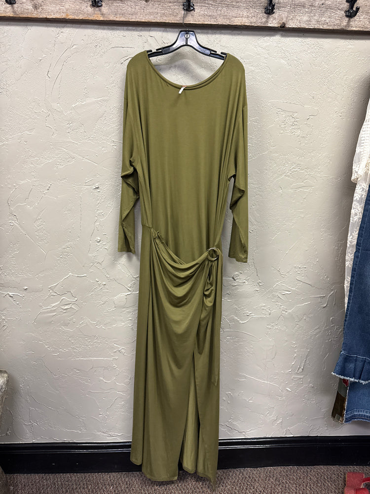 FREE PEOPLE LONG SLEEVE WRAP DRESS (org$168)