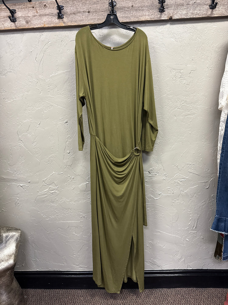FREE PEOPLE LONG SLEEVE WRAP DRESS (org$168)