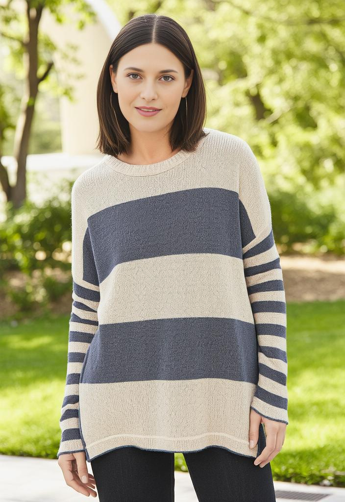 PINK LILY STRIPED SWEATER