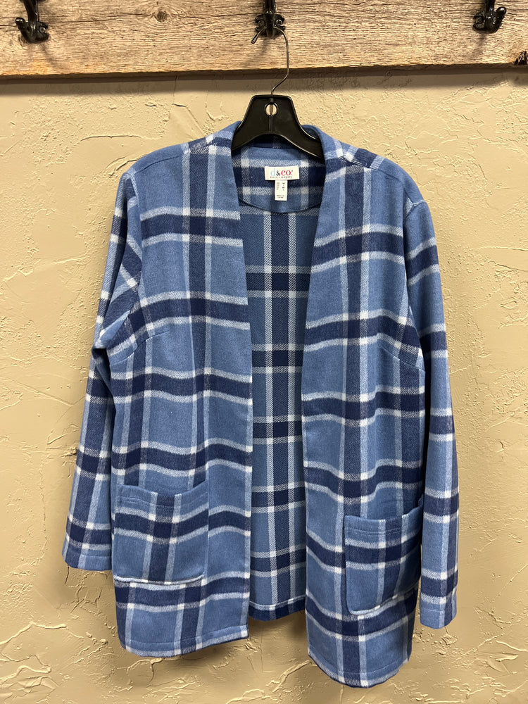 D&CO FLANNEL OPEN CARDIGAN