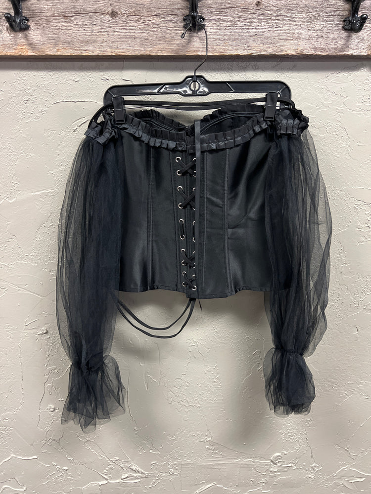 BLACK SLEEVED CORSET