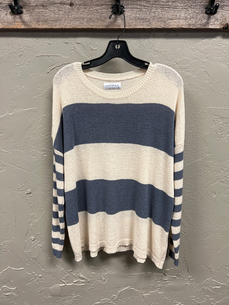 PINK LILY STRIPED SWEATER