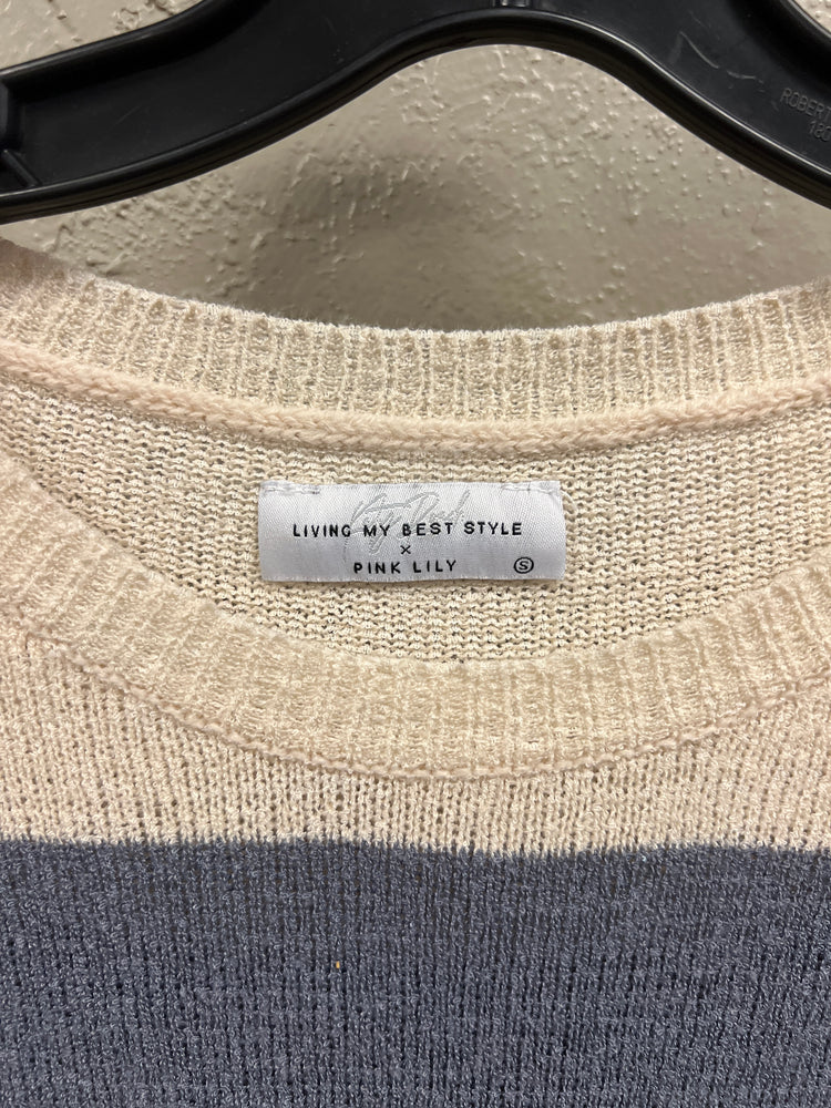 PINK LILY STRIPED SWEATER