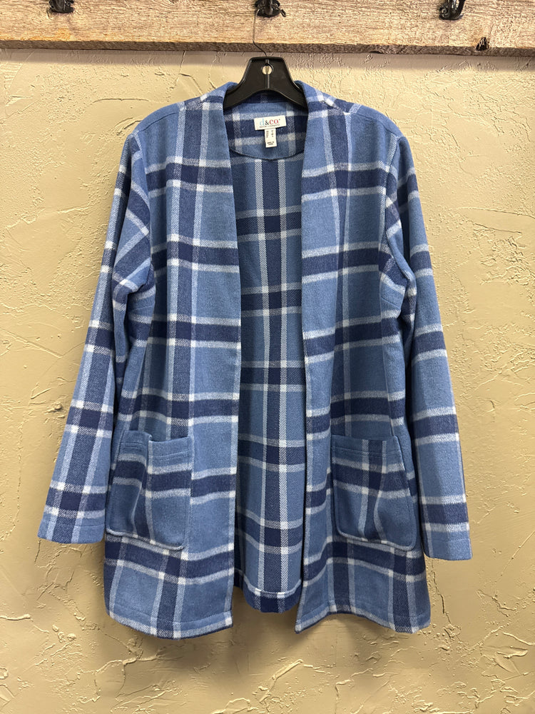D&CO FLANNEL OPEN CARDIGAN