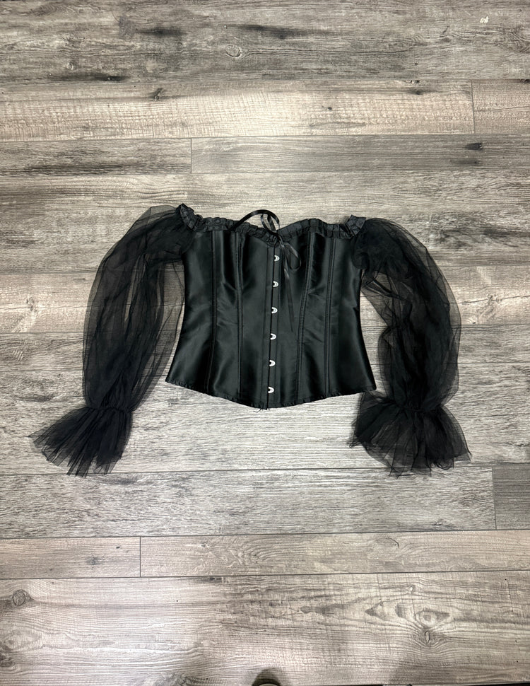 BLACK SLEEVED CORSET