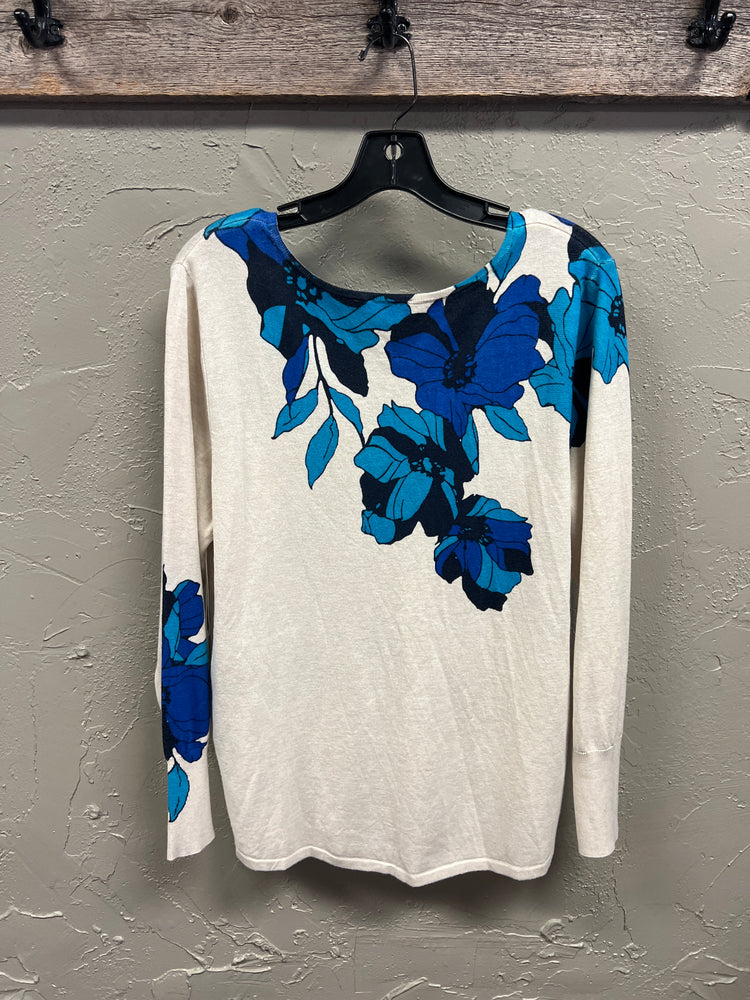 NWT CHICOS FLORAL V-NECK SWEATER (org$80)