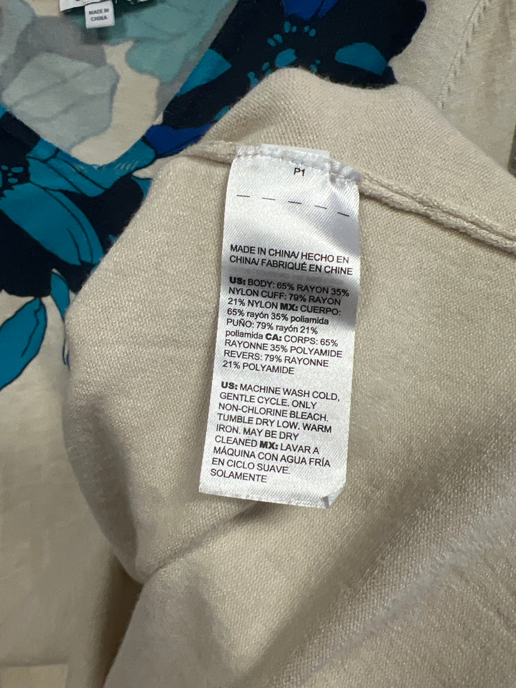 NWT CHICOS FLORAL V-NECK SWEATER (org$80)