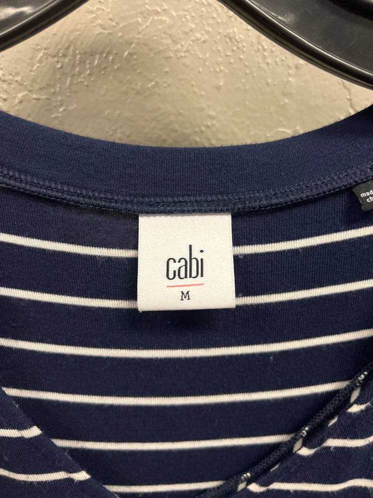CABI STRIPED V-NECK SHIRT