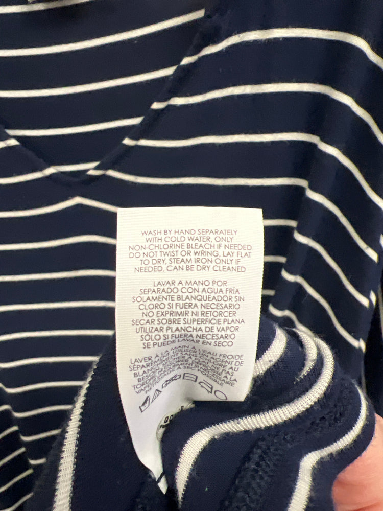 CABI STRIPED V-NECK SHIRT