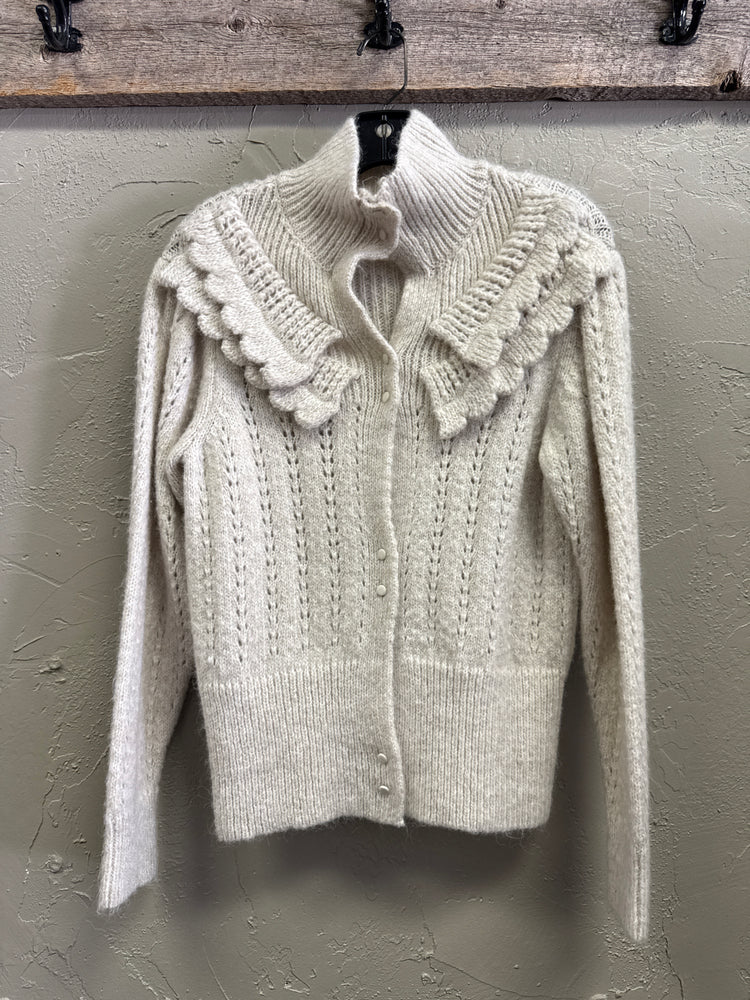 TOPSHOP FRILL DETAIL CARDIGAN