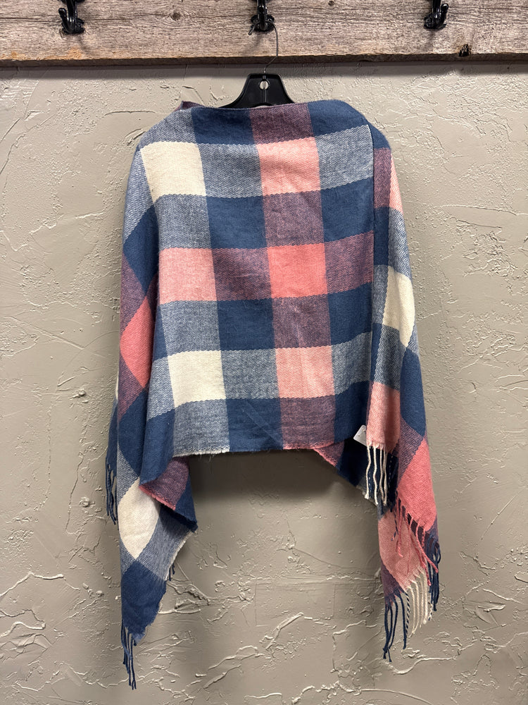 NWT PLAID PONCHO (org$48)