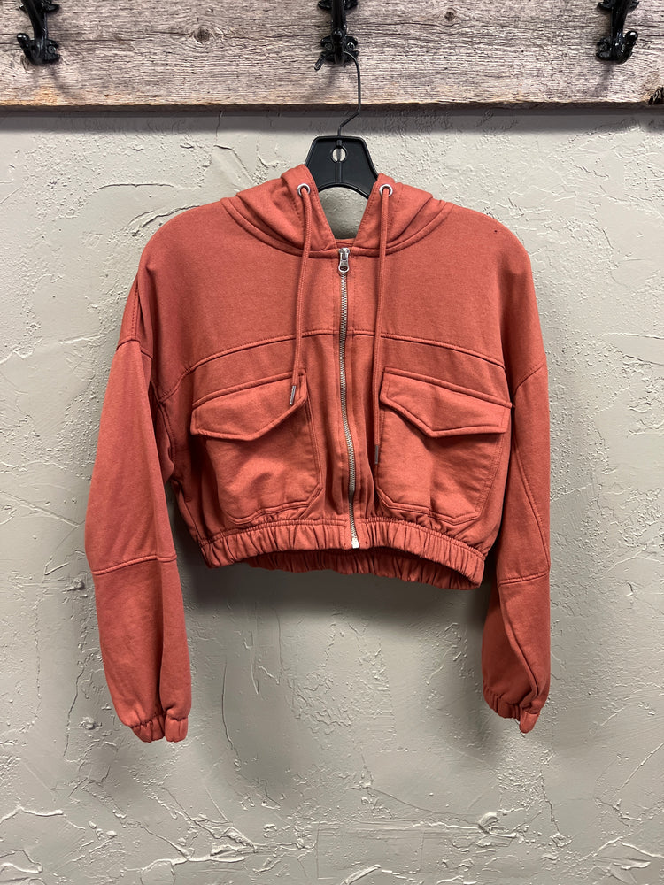 ASHLET VINTAGE CHARM CROP HOODIE