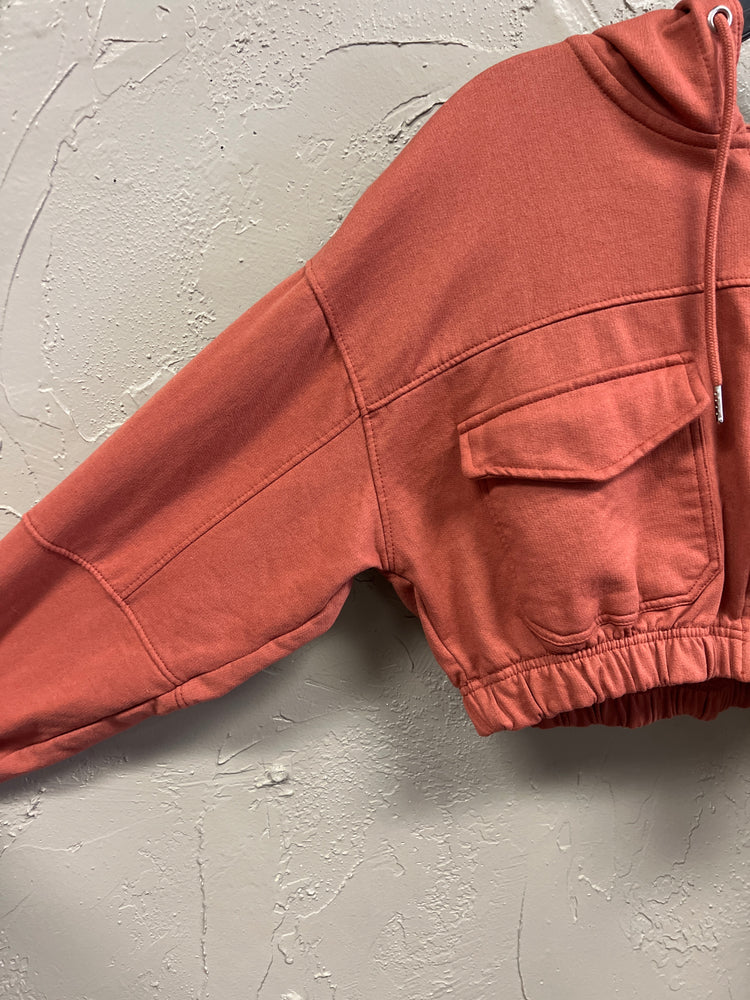 ASHLET VINTAGE CHARM CROP HOODIE