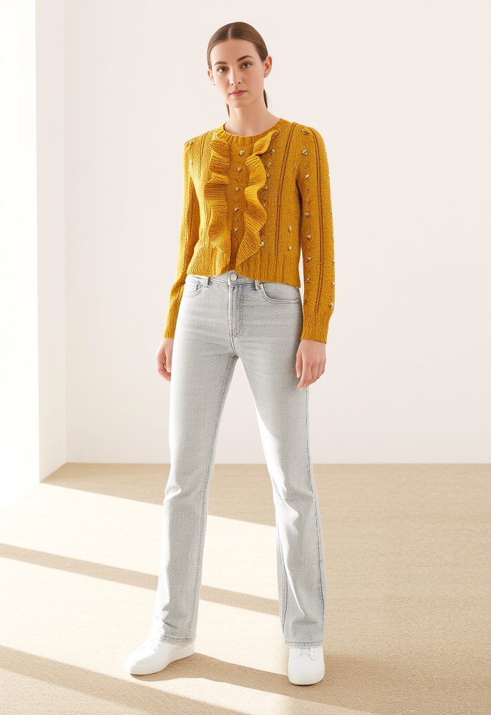 INDUSTRY FRONT RUCHE SWEATER