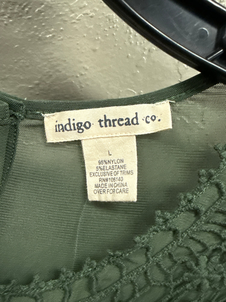 NWOT INDIGO THREAD LAYERED EYELET TOP