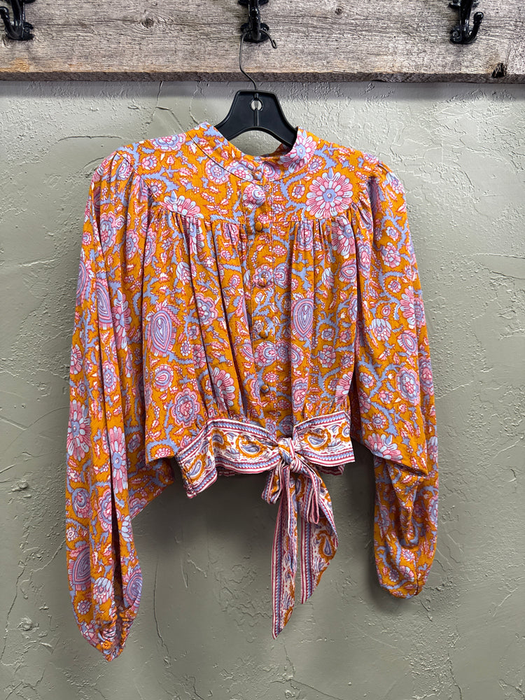 RACHEL ROY FLORAL CROP BLOUSE (org$75)