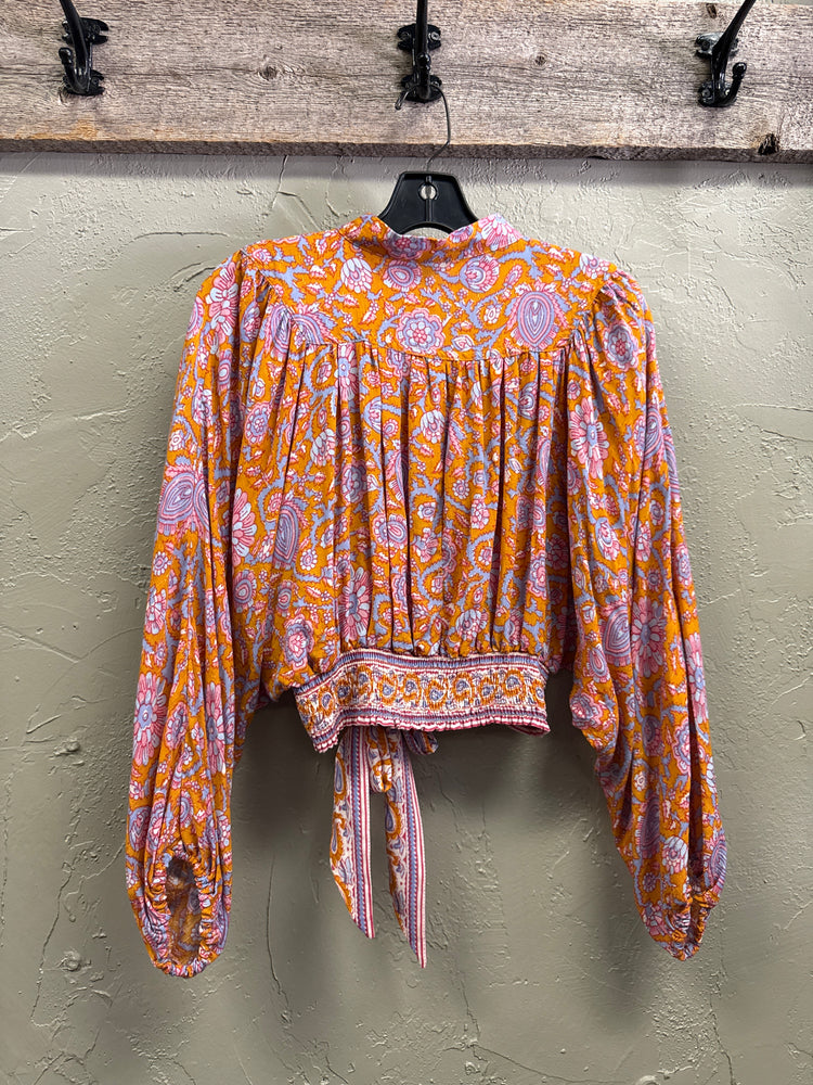 RACHEL ROY FLORAL CROP BLOUSE (org$75)