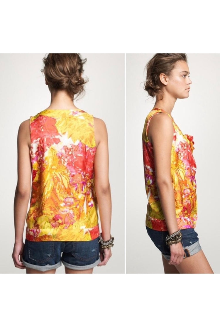 J CREW SILK IMPRESSIONIST CAMI (org$88)