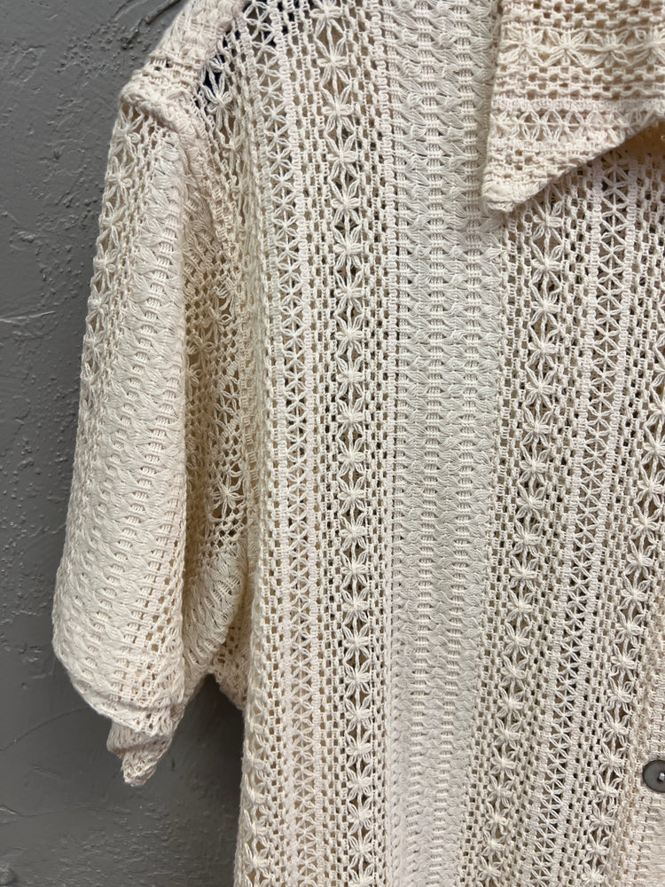 SKY TO MOON CROCHETED COTTON SHIRT