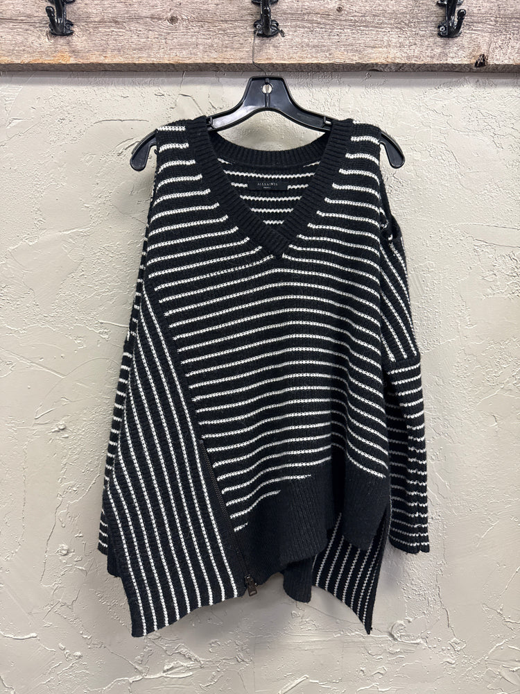 ALL SAINTS ASYMETRICAL OPEN SHOULDER SWEATER (org$230)