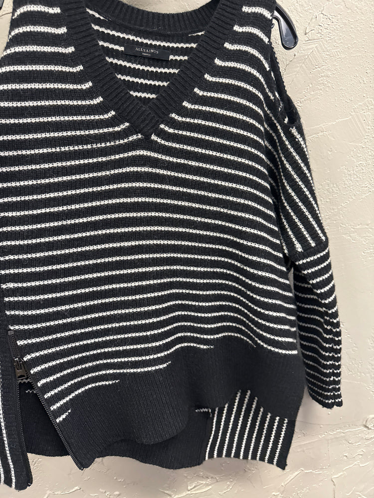 ALL SAINTS ASYMETRICAL OPEN SHOULDER SWEATER (org$230)