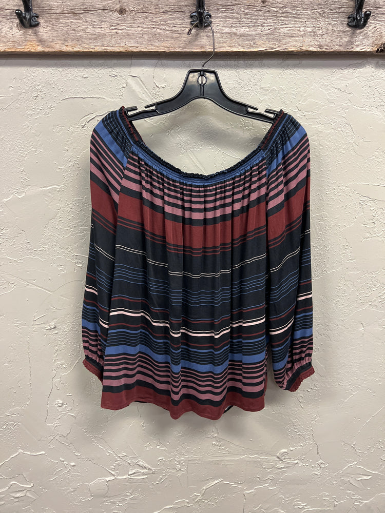 TRIBAL OFF THE SHOULDER STRIPED TOP (org$115)