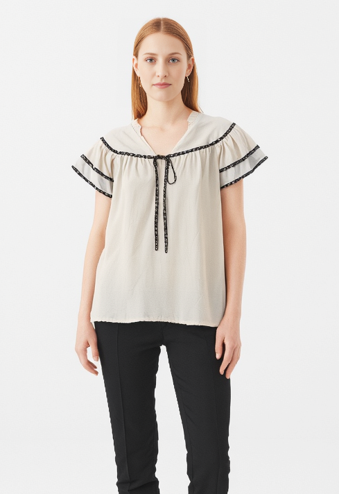 NWT SHE+SKY COTTON BLOUSE