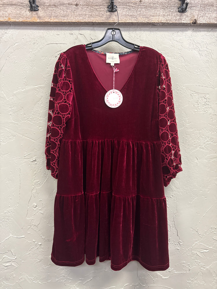NWT UMGEE VELVET BABYDOLL DRESS (org$65)
