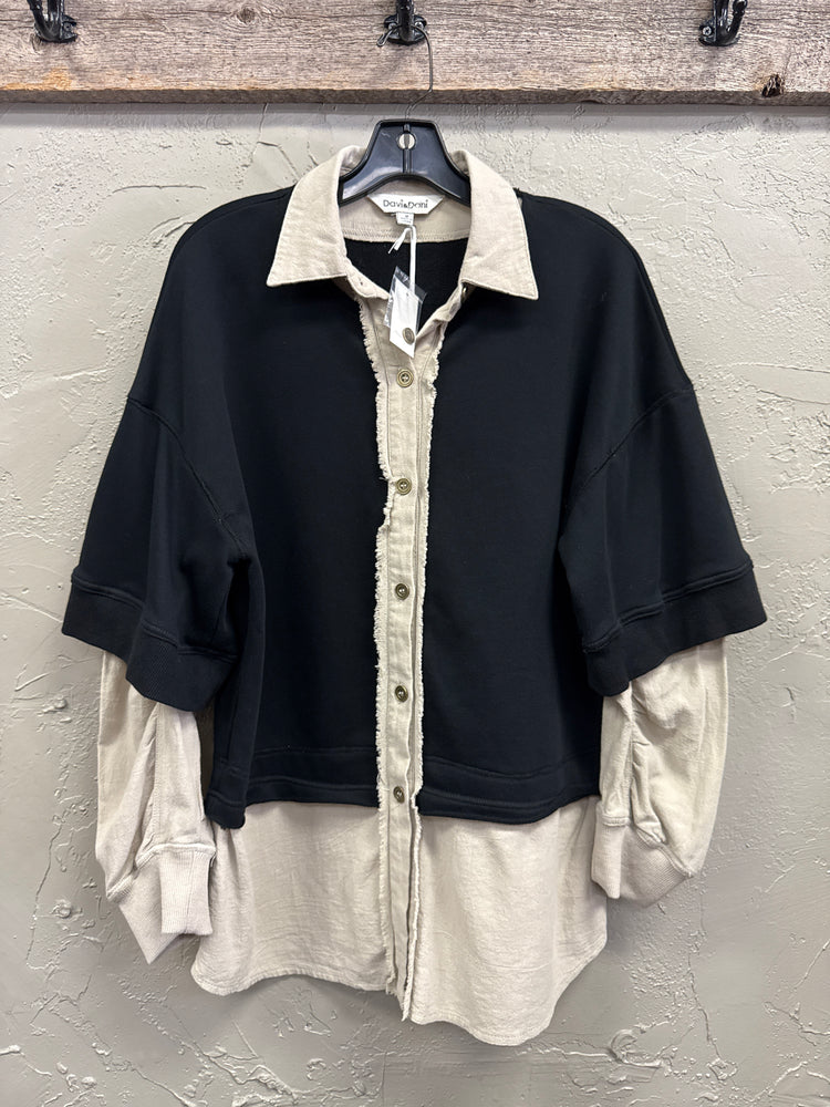 NWT DAVI & DANI FAUX LAYERED PULLOVER (org$69)