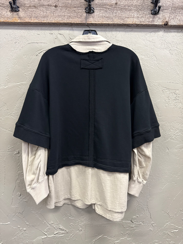 NWT DAVI & DANI FAUX LAYERED PULLOVER (org$69)