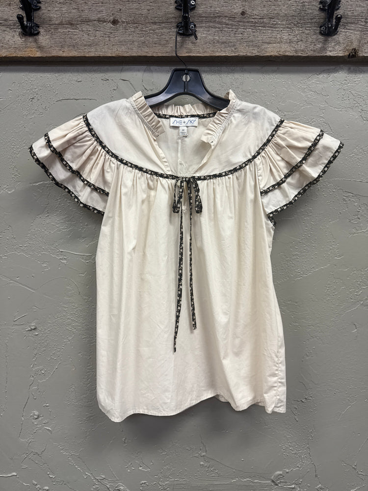 NWT SHE+SKY COTTON BLOUSE