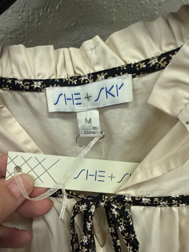 NWT SHE+SKY COTTON BLOUSE