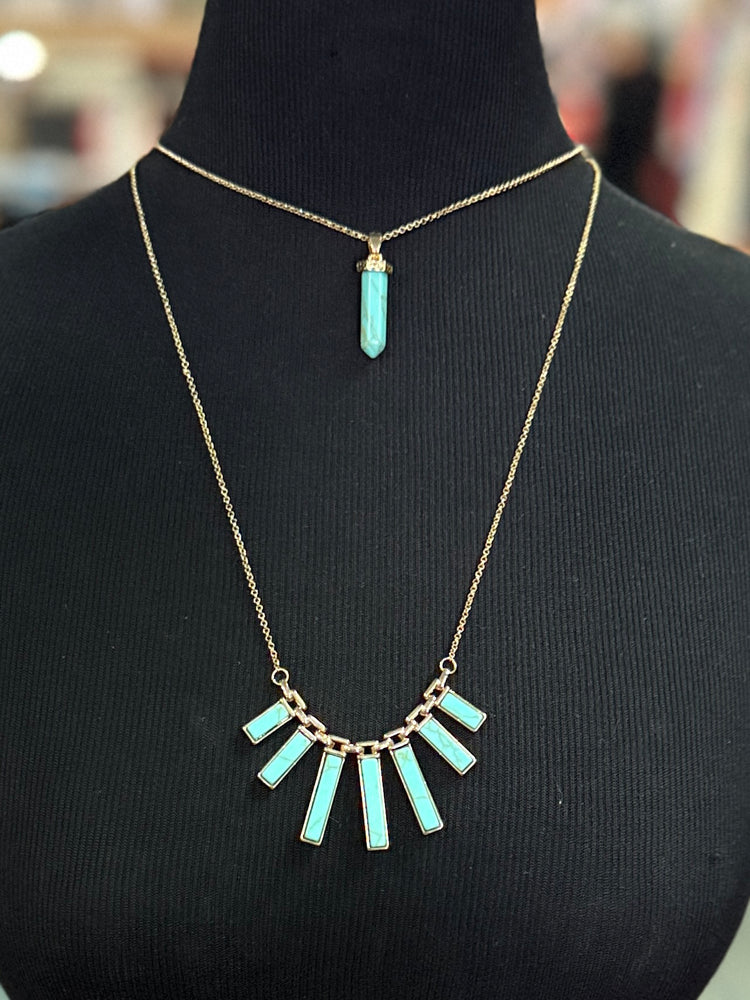 NWT TURQUOISE DBL STRAND NECKLACE