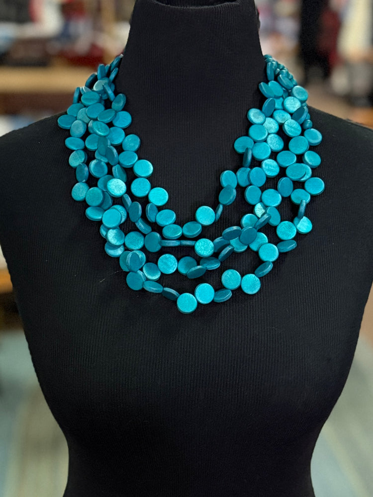 4 STRAND WOOD NECKLACE