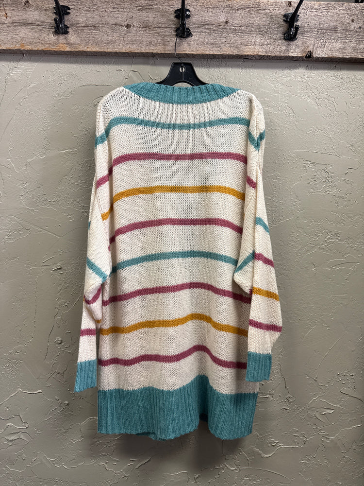 OVERSIZED STRIPED CARDIGAN