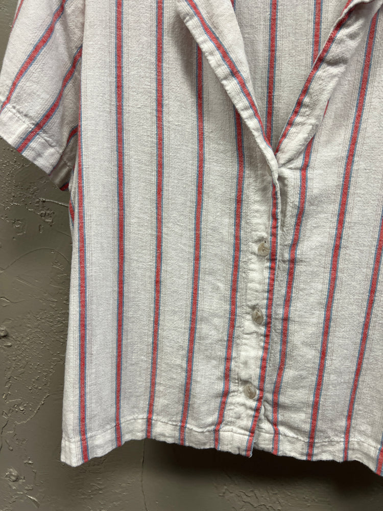 LINEN BLEND STRIPED TOP