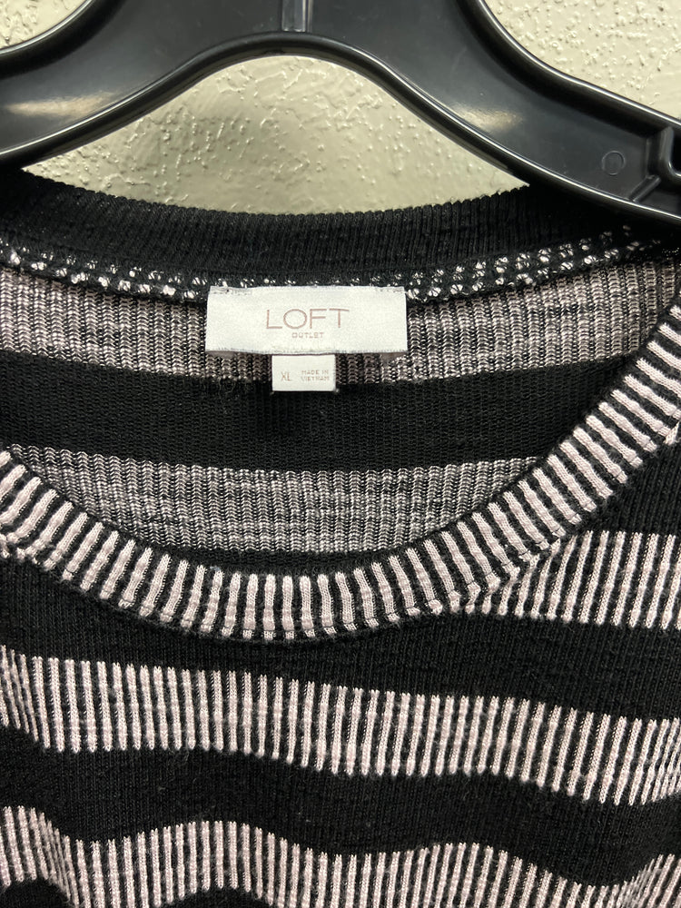 LOFT STRIPED CINCHED WAIST DRESS